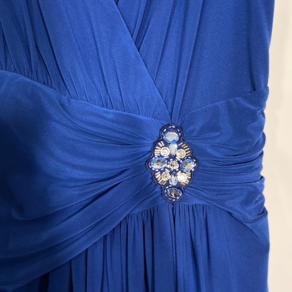 Laura Grecian Style Blue Maxi gown with crystal - Picture 4 of 9